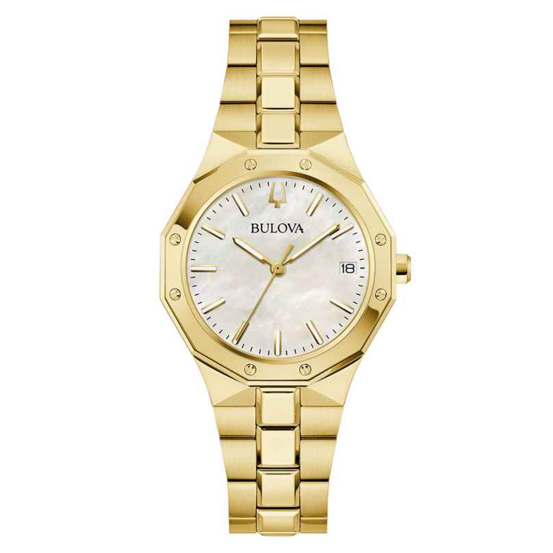 Bulova 97M119 Damenuhr Quarz Classic Goldfarben/Perlmutt 7613077603383