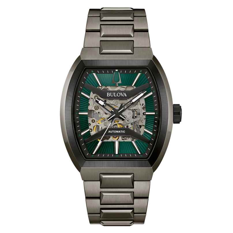 Bulova 98A321 Herrenuhr Automatik Maquina Anthrazit/Grün 7613077603666