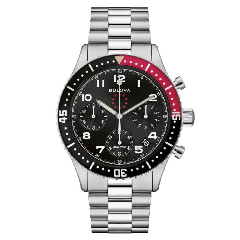 Bulova 98B451 Herrenuhr Chronograph Marine Star Schwarz 7613077603758