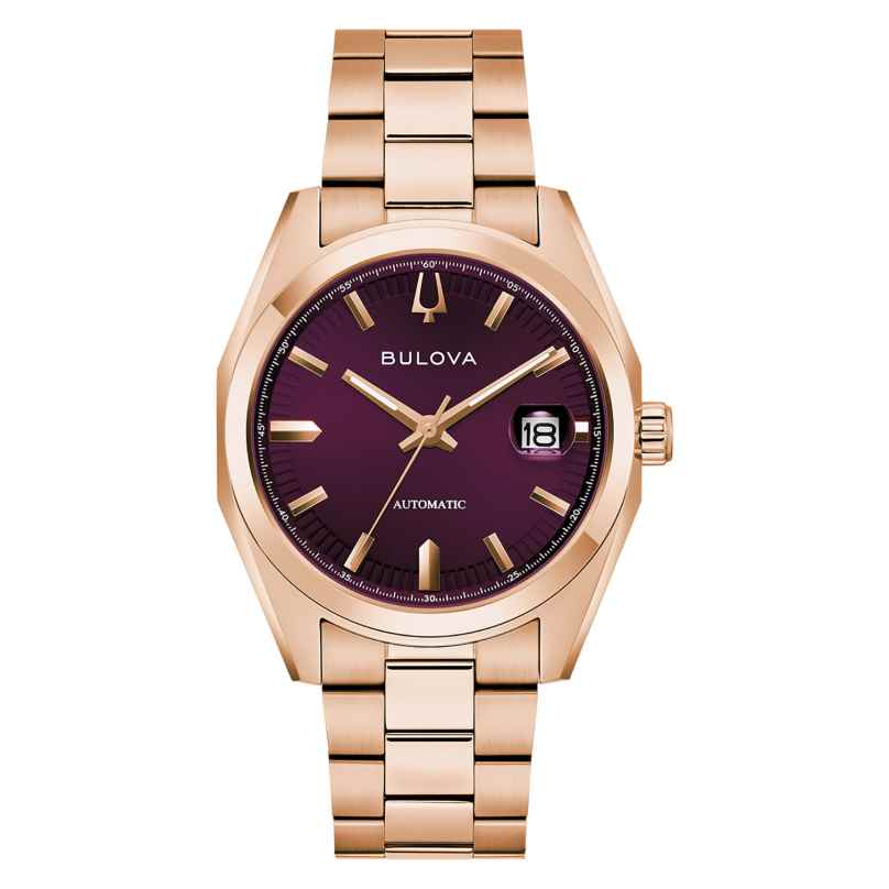 Bulova 97B234 Herrenuhr Automatik Surveyor Roségoldfarben/Lila 7613077605233