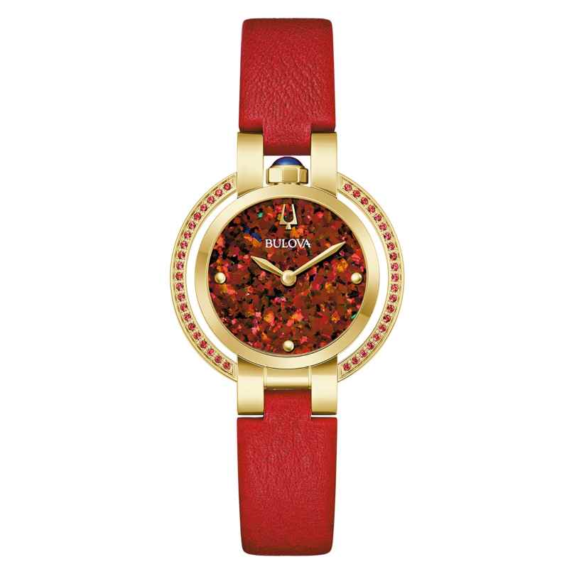 Bulova 97R105 Damenuhr Quarz Rubayiat Herbst Rot 7613077603482