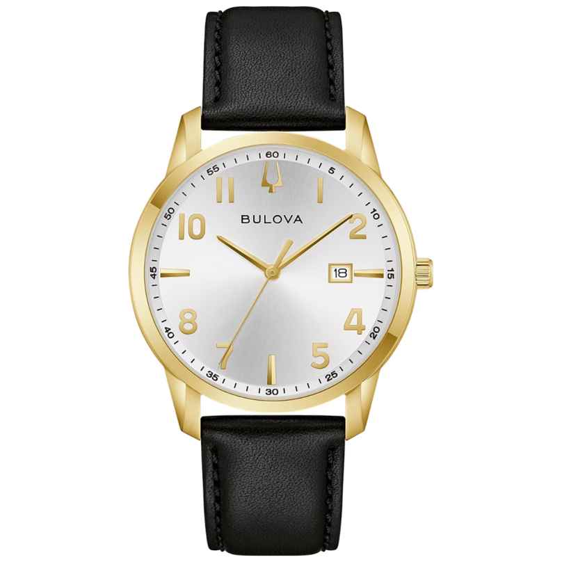 Bulova 97B238 Herrenarmbanduhr Classic Quarz Schwarz/Goldfarben 7613077606148