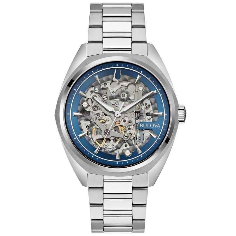 Bulova 96A292 Herrenuhr Automatik Old Classic Stahl/Blau 7613077590843