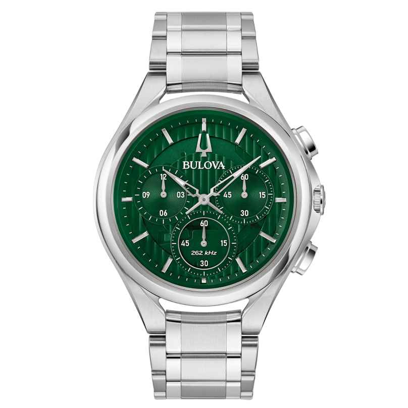 Bulova 96A297 Men´s Watch Chronograph Curv Steel/Green 7613077593011