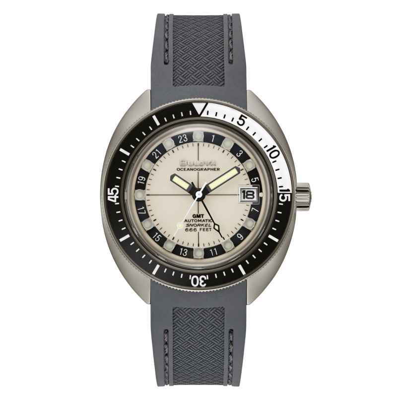 Bulova 98B407 Herren-Armbanduhr Automatik GMT Grau Oceanographer 7613077594162