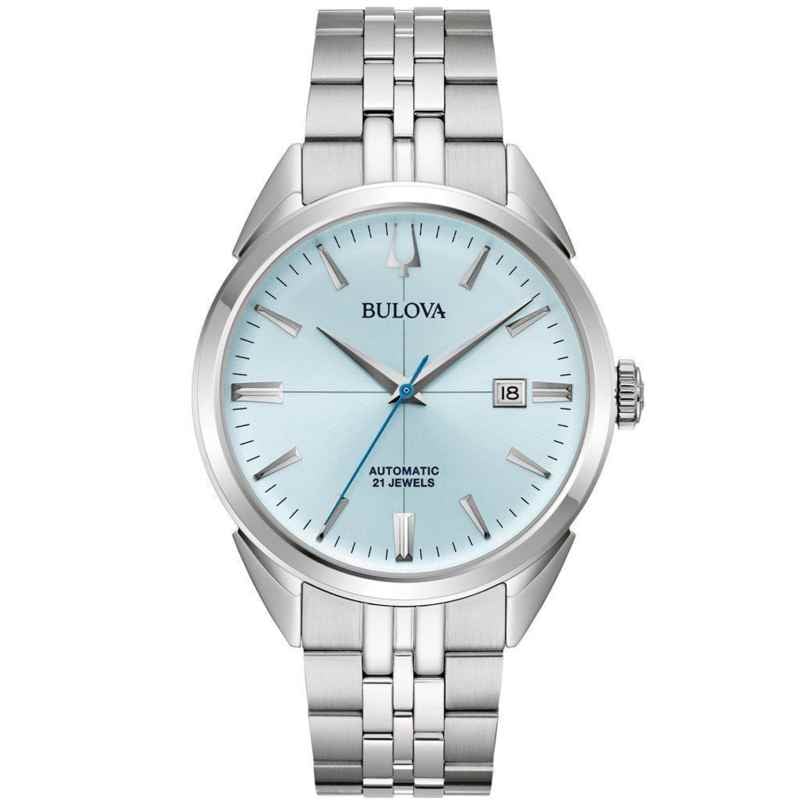 Bulova 96B423 Men's Automatic Watch Sutton Steel/Light Blue 7613077596968