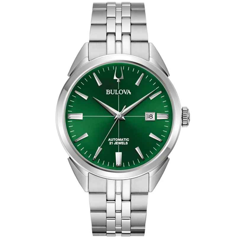 Bulova 96B424 Men's Wristwatch Automatic Sutton Steel/Green 7613077596951