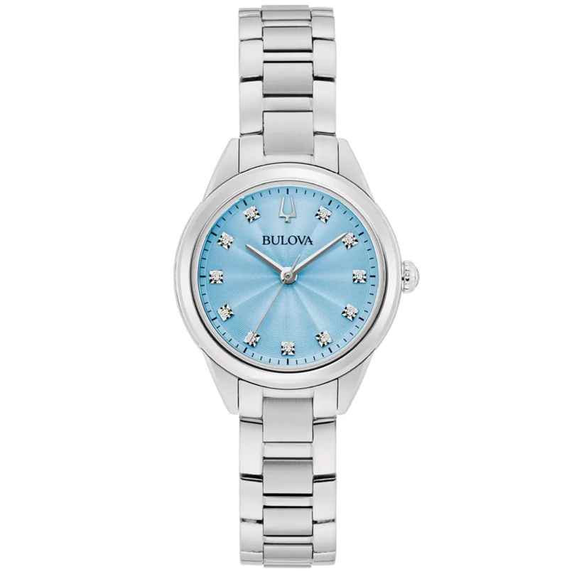 Bulova 96P250 Women's Wristwatch Quartz Sutton Steel/Turquoise 7613077597477