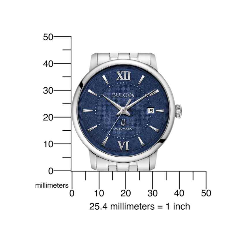 Bulova Herrenuhr Automatik Hudson Stahl/Blau 96B447