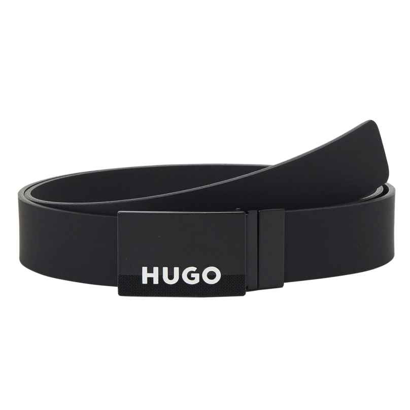 HUGO 50516543-001 Men's Belt Black Leather Giulian 4063541714986