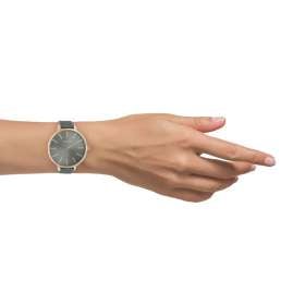 Oozoo C10713 Ladies' Watch Leather Strap Aqua Grey/Rose Gold Tone 48 mm