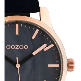 Oozoo C10729 Damenuhr mit Lederband Schwarz/Roségoldfarben 42 mm