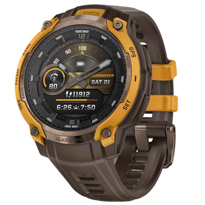 Garmin 010-03398-01 Instinct Crossover Amoled Smartwatch BronzeSunburst/Cocoa 0753759356996