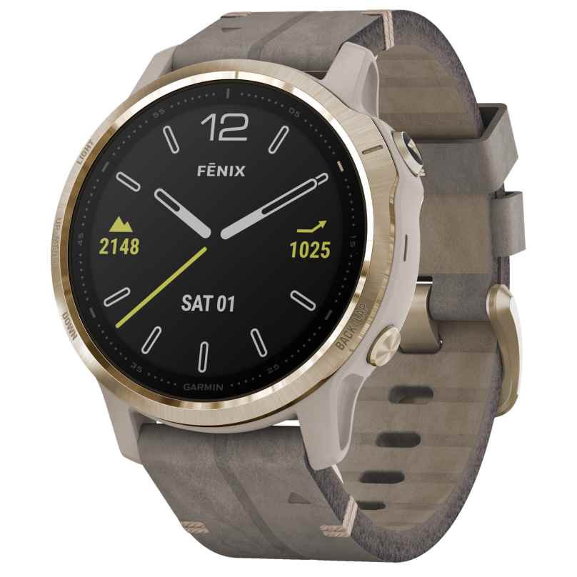 Garmin 010-02159-40 fenix 6S Sapphire Smartwatch Gold/Beige 0753759233105