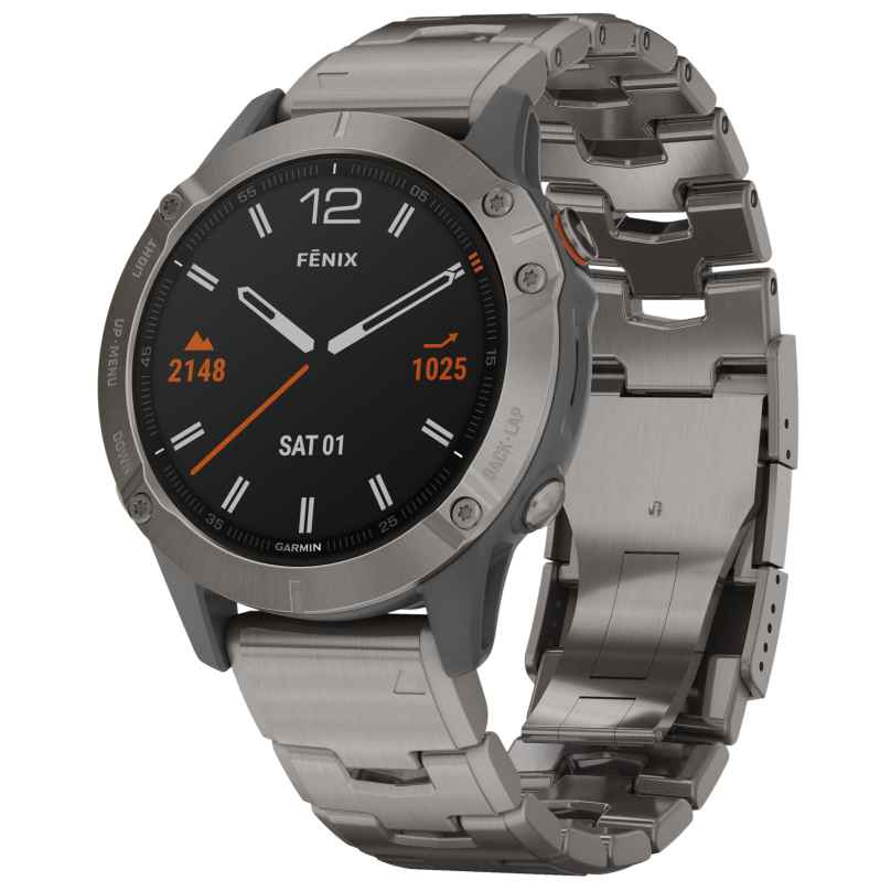 Garmin 010-02158-23 fenix 6 Saphir Smartwatch Grau/Titan 0753759232849
