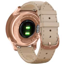 Garmin 010-02241-01 vivomove Luxe Smartwatch mit Lederband Beige