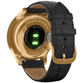Garmin 010-02241-02 vivomove Luxe Smartwatch mit Lederband Schwarz