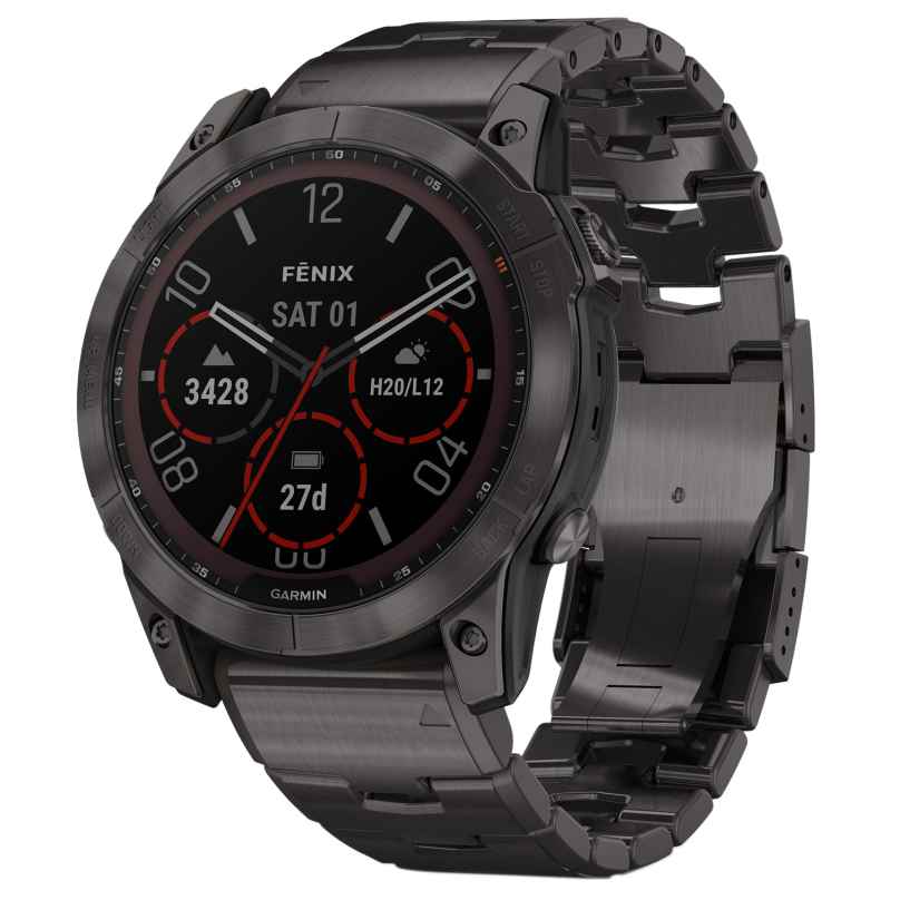 Garmin 010-02541-27 fenix 7X Sapphire Solar Smartwatch with Titanium Bracelet 0753759278359