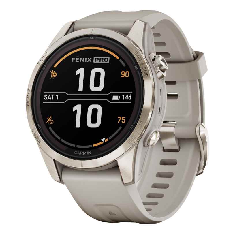 Garmin 010-02776-15 fenix 7S Pro Saphir Solar Smartwatch Beige/Softgold 42 mm 0753759317652