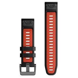 Garmin 010-13280-06 Quickfit Silicone Strap 22 mm Black/Flame Red