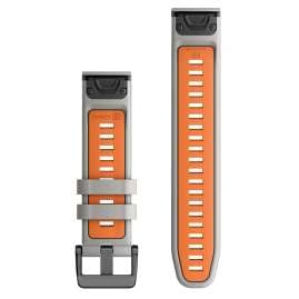 Garmin 010-13280-02 Quickfit Silicone Strap 22 mm Fog Grey/Ember Orange