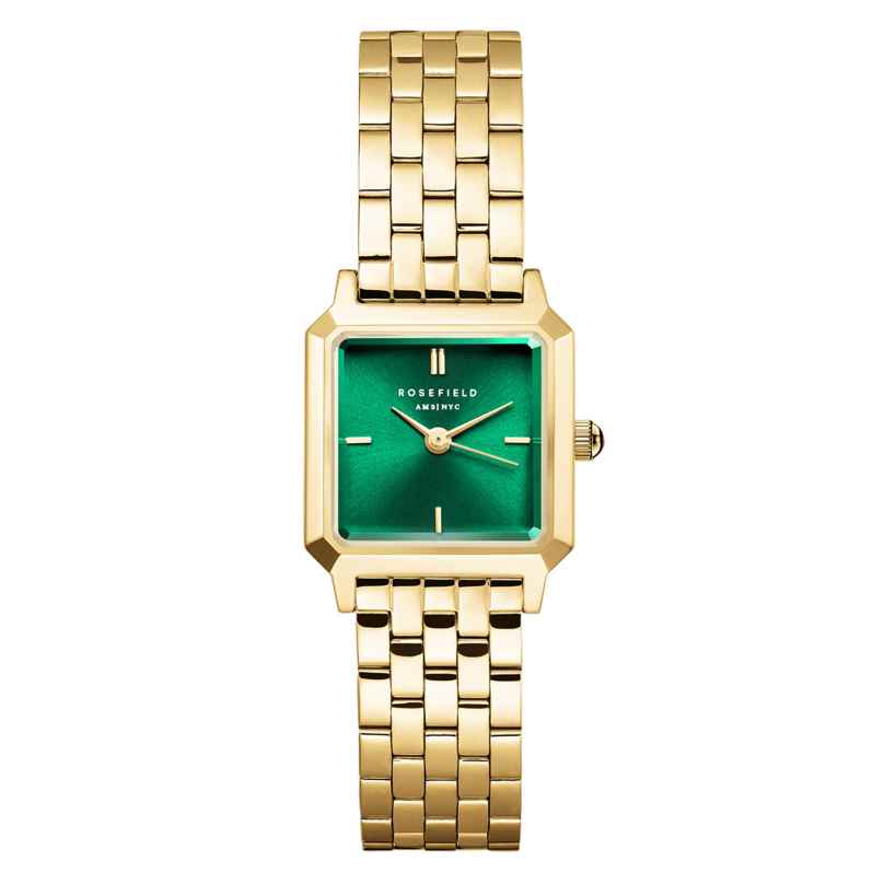 Rosefield BEGSG-B05 Damenuhr Boxelle Goldfarben/Grün 8720791528768