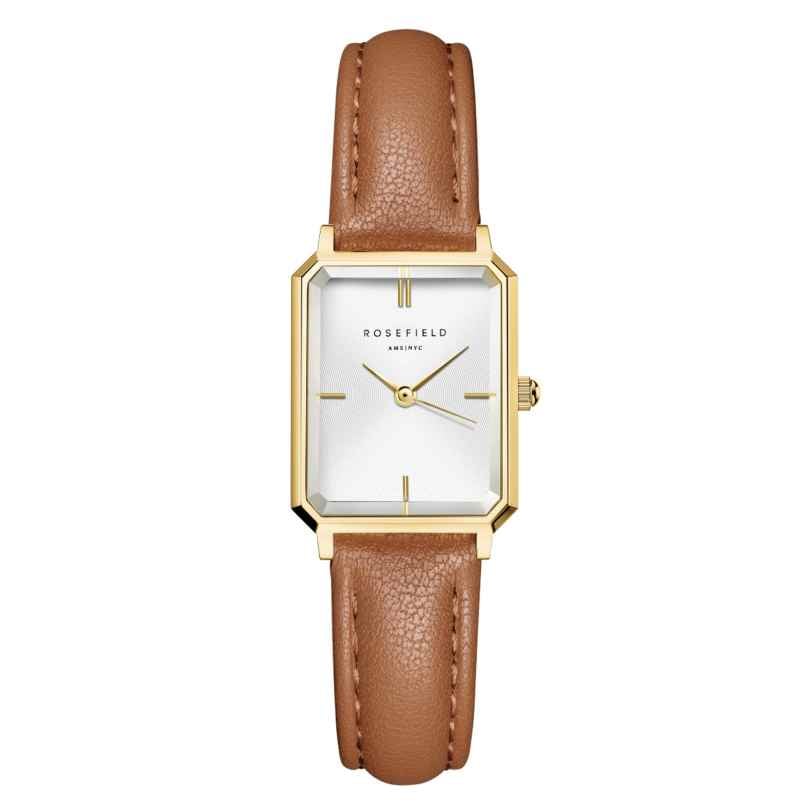 Rosefield OWBLG-O85 Women's Watch Quartz Octagon XS Brown/Gold Tone 8720791526450