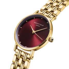 Rosefield SEGSG-SE01 Women's Watch The Small Edit Gold Tone/Burgundy Red