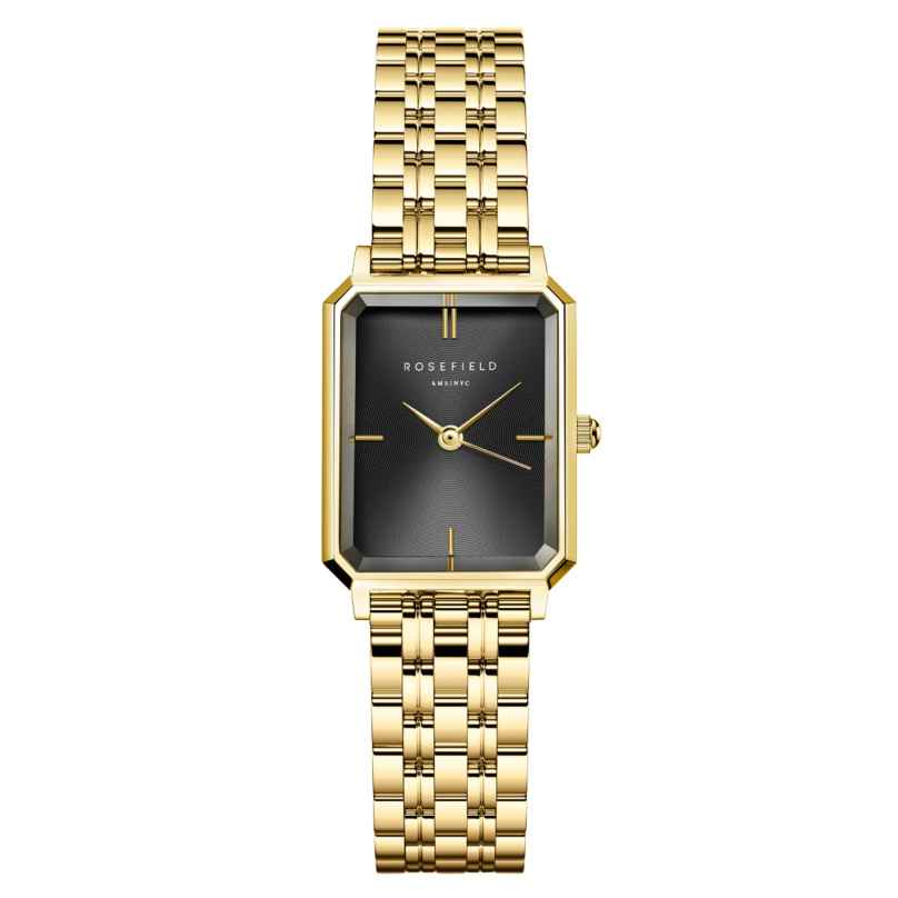 Rosefield OBGSG-O61 Women's Watch Octagon XS Gold Tone/Black 8720246519358