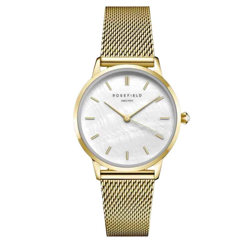 Rosefield RMGMG-R06 Ladies' Watch Pearl Edit Mesh Gold Tone 8720246519440