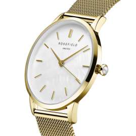 Rosefield RMGMG-R06 Ladies' Watch Pearl Edit Mesh Gold Tone