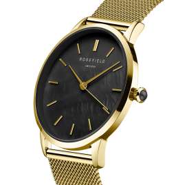 Rosefield RBGMG-R07 Damenuhr Pearl Edit Mesh Goldfarben/Schwarz