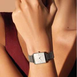 Rosefield QWSS-Q08 Women's Watch Rectangular Silver Tone