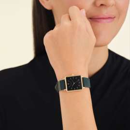 Rosefield QBFGG-Q031 Women's Watch Quartz Boxy Forest Green/Gold Tone