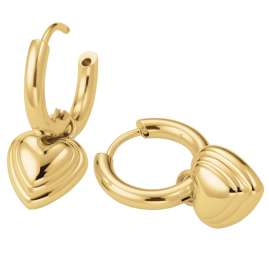 Rosefield JEHPG-J985 Women's Hoop Earrings Heart Pendant Gold Tone