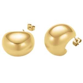 Rosefield JECMG-J976 Women's Hoop Earrings Half Moon Gold Tone