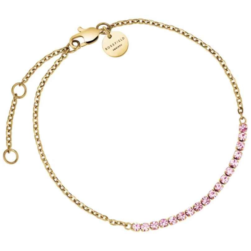 Rosefield JBTRG-J905 Women's Tennis Bracelet Gold Tone Light Rose 8720791525958