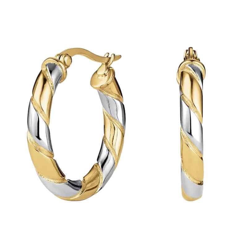 Rosefield JEDSG-J711 Damen-Ohrringe Creolen Duotone Swirl 8720791522506