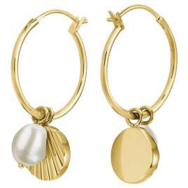 Rosefield JSPCEG-J173 Damen-Ohrringe Goldfarben Muschel & Perle