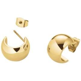 Rosefield JESWG-J930 Damen-Ohrringe Kleine Breite Creolen Goldfarben