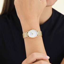 Rosefield OWGSG-OV01 Damen-Armbanduhr Oval Goldfarben/Perlmutt