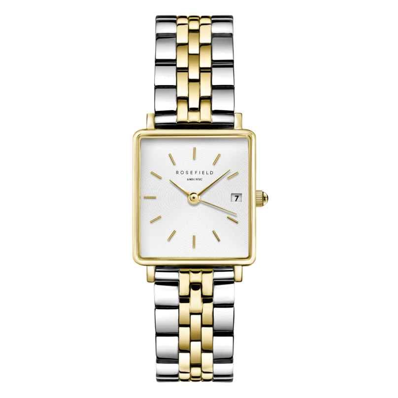 Rosefield QMWSSG-Q023 Damen-Armbanduhr Boxy XS Silber Gold Duo 8720039333420