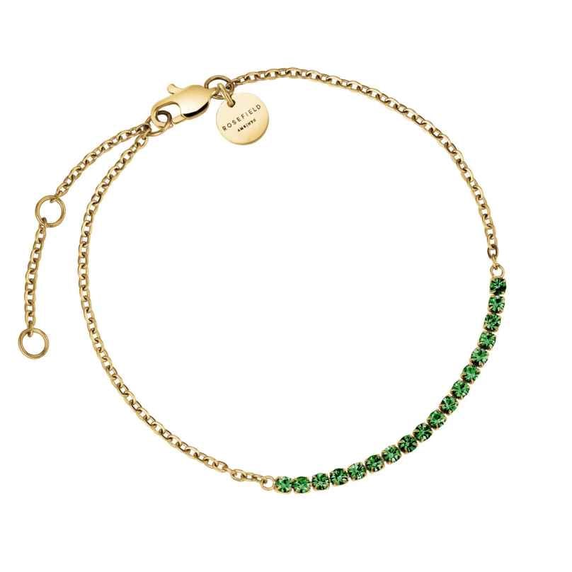 Rosefield JBTEG-J908 Damen-Armband Tennisarmband Goldfarben Grün 8720791525989
