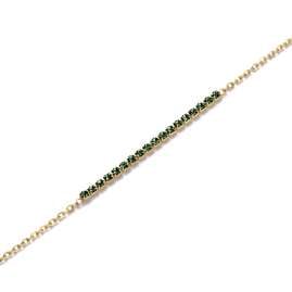 Rosefield JBTEG-J908 Damen-Armband Tennisarmband Goldfarben Grün