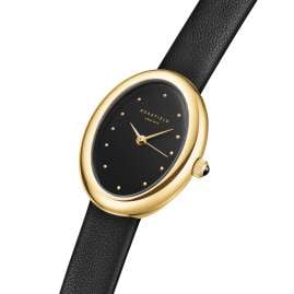 Rosefield OVBGLG-OV18 Women's Watch Oval Black/Gold Tone