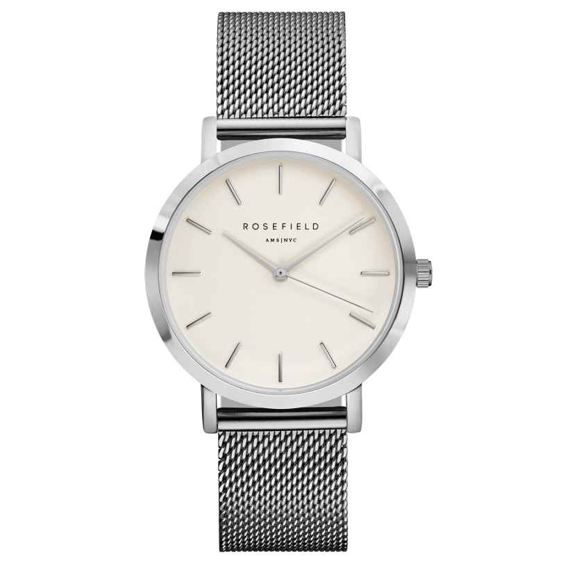Rosefield MWS-M40 Armbanduhr Mercer Silberfarben mit Meshband 8719324227186