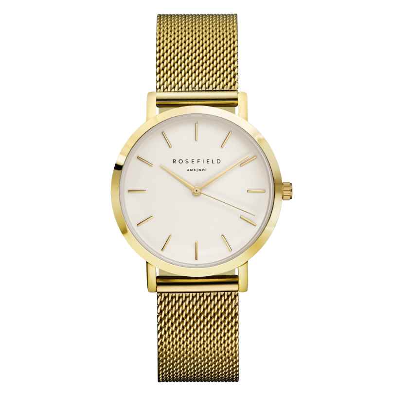 Rosefield TWG-T51 Damen-Quarzuhr Tribeca mit Meshband Goldfarben 8719324227414
