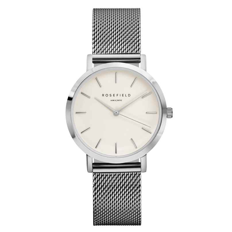 Rosefield TWS-T52 Damenuhr Quarz Tribeca mit Meshband Silberfarben 8719324227421