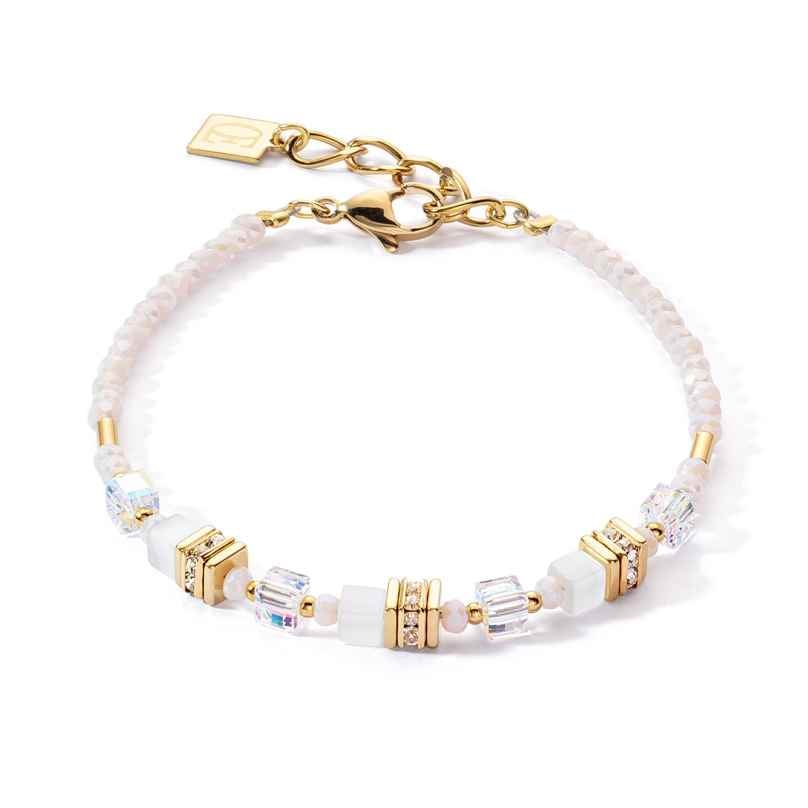 Coeur de Lion 4565/30-1416 Women's Bracelet Mini Cubes Gold-White 4251588328819