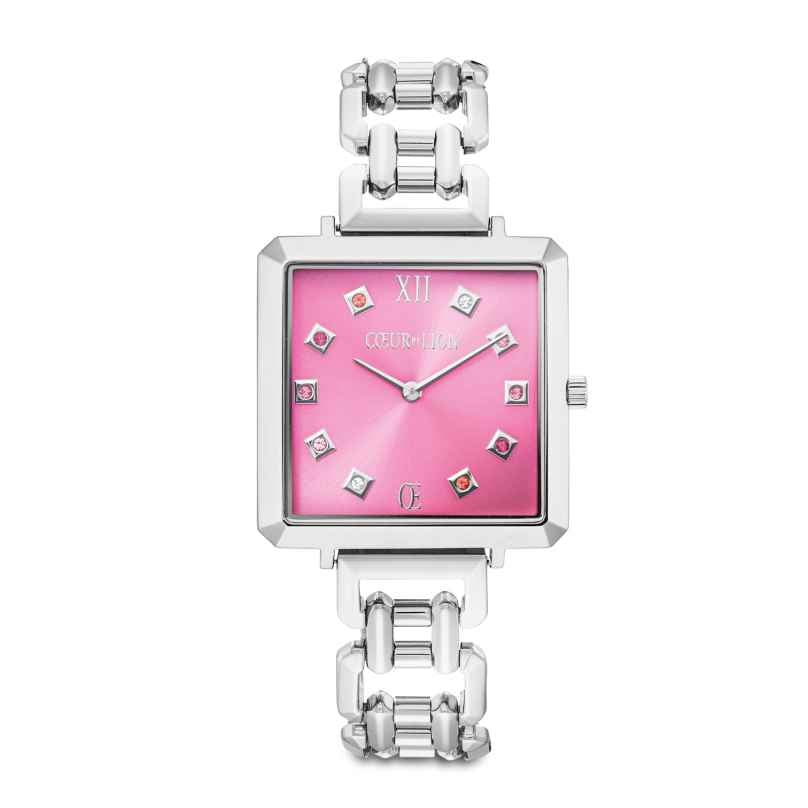 Coeur de Lion 7630/74-1704 Women's Watch Iconic Cube Viva Magenta 4251588332588